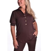 Luxe Travel top Button - Choco