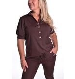 Luxe Travel top Button - Choco