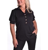 Luxe Travel top Button - Zwart