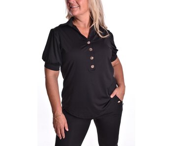 Luxe Travel top Button - Zwart