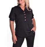 Luxe Travel top Button - Zwart