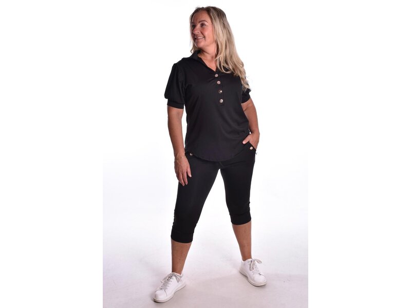 Luxe Travel Capribroek Button - Zwart