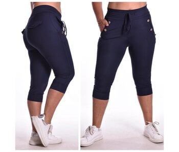 Luxe Travel Capribroek Button - Donkerblauw