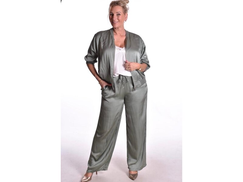 Satin Pants - Licht Legergroen