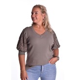 Top Macy Kanten Mouw - Taupe