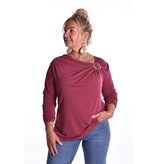 Top Gesp Lange Mouw - Bordeaux