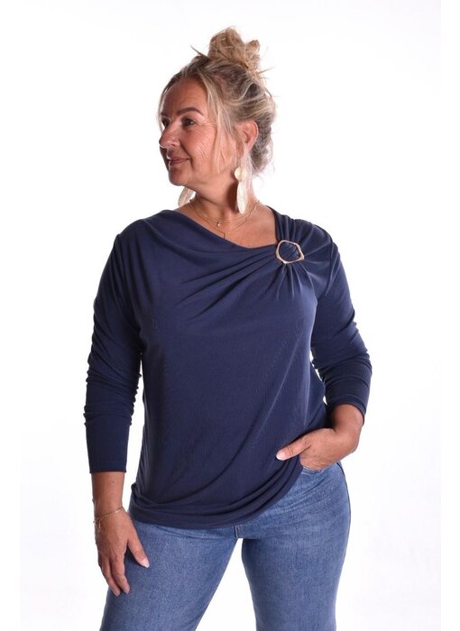 Top Gesp Lange Mouw - Donkerblauw