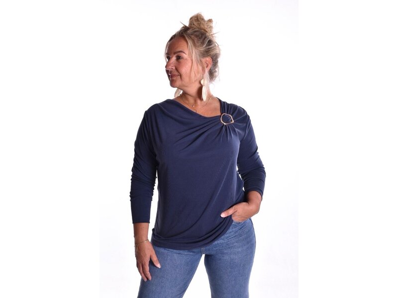 Top Gesp Lange Mouw - Donkerblauw