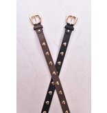 Leren Ceintuur Hartjes - Bruin