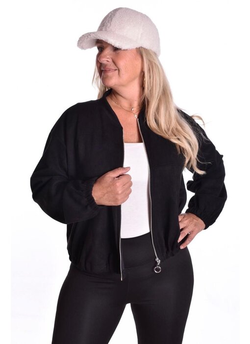 Suède Bomber Jacket - Zwart