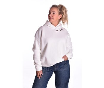 Sweater Je t'aime van Mooij - Roomwit