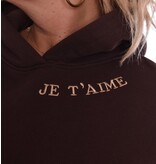 Sweater Je t'aime van Mooij - Choco