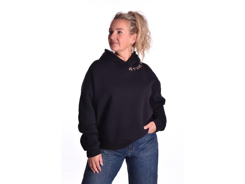 Sweater Je t'aime van Mooij - Zwart