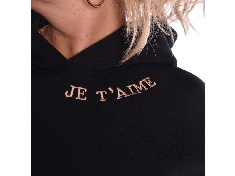Sweater Je t'aime van Mooij - Zwart