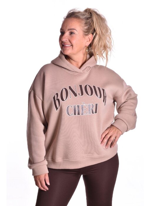Sweater Bonjour van Mooij - Taupe