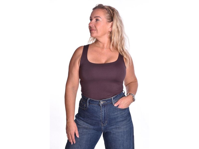 Viscose Topje Abbey - Choco