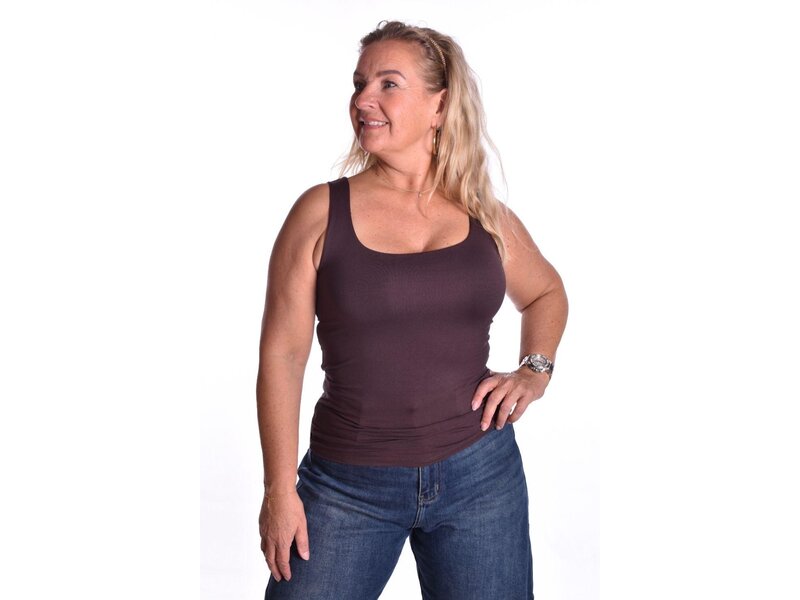 Viscose Topje Abbey - Choco