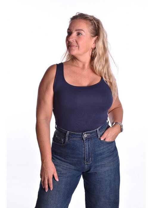 Viscose Topje Abbey - Donkerblauw