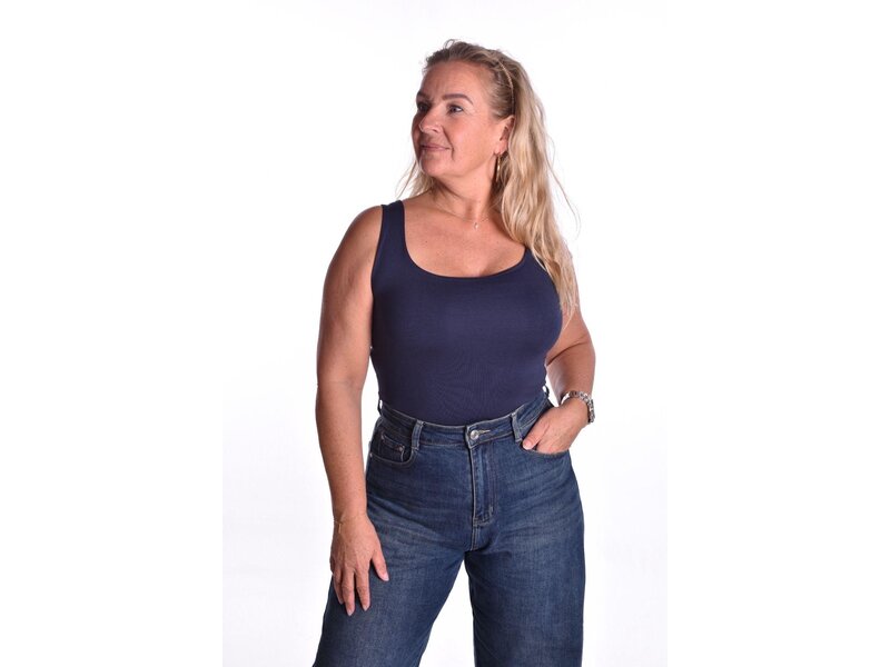 Viscose Topje Abbey - Donkerblauw