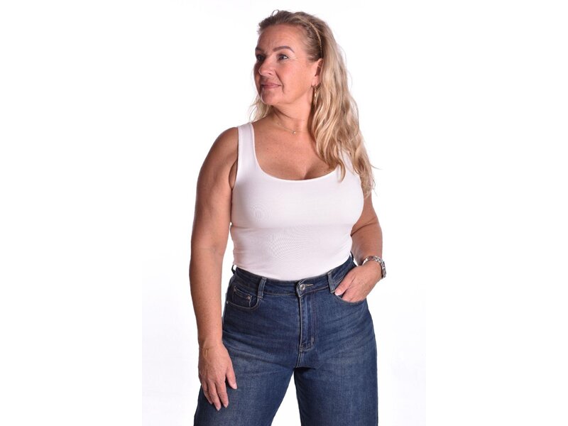 Viscose Topje Abbey - Roomwit