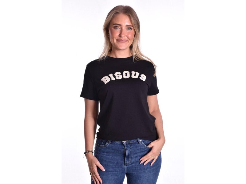T-shirt Bisous - Zwart + Roomwit