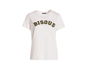 T-shirt Bisous - Roomwit + Legergroen