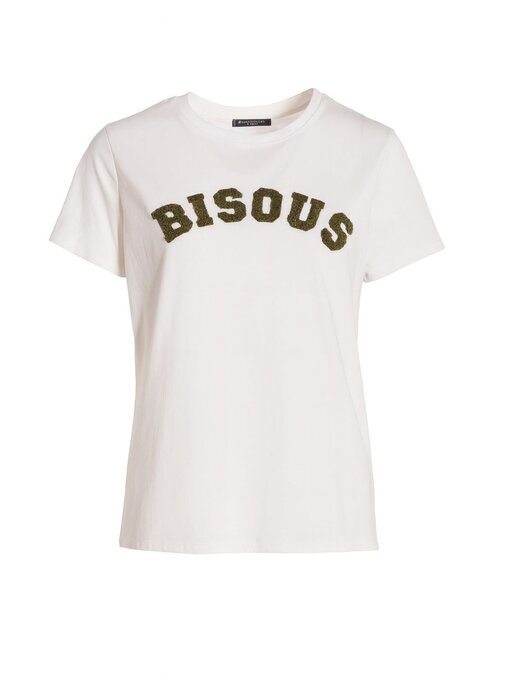 T-shirt Bisous - Roomwit + Legergroen