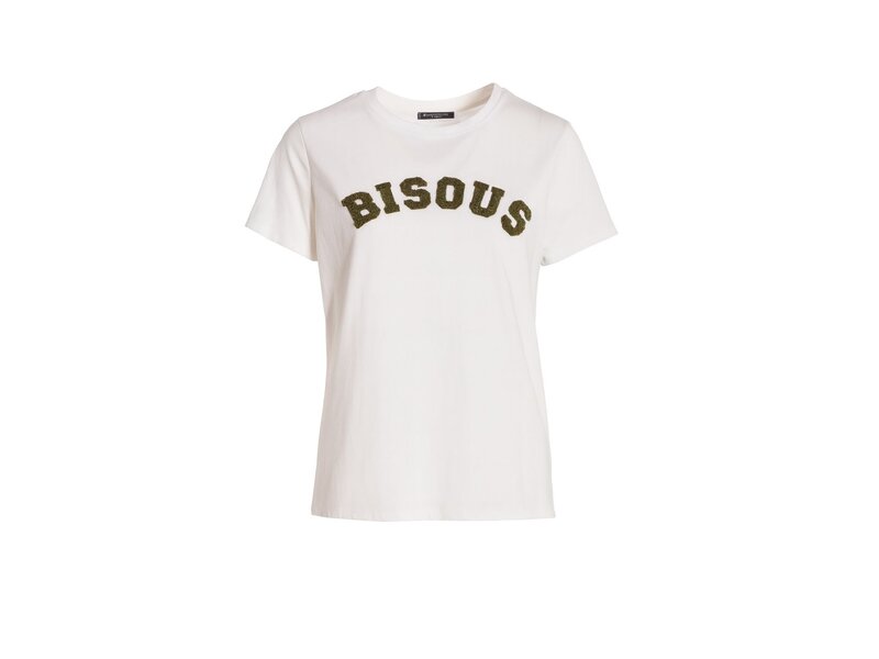 T-shirt Bisous - Roomwit + Legergroen