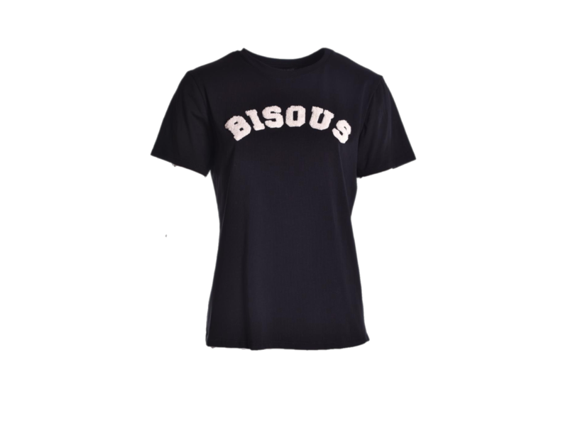 T-shirt Bisous - Zwart + Roomwit