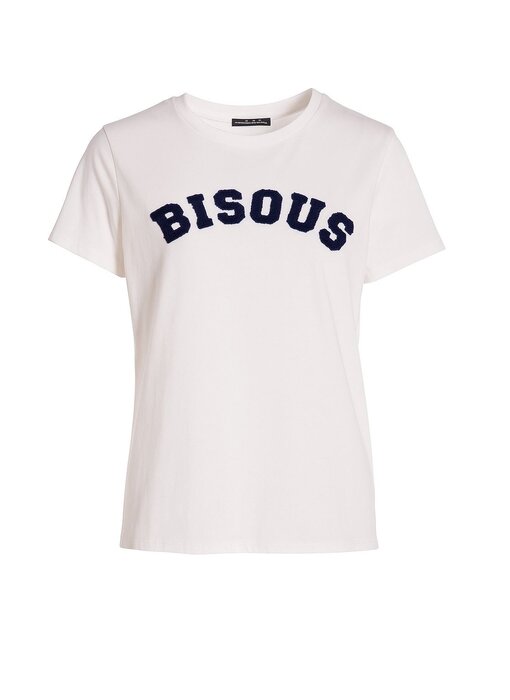 T-shirt Bisous - Roomwit + Donkerblauw