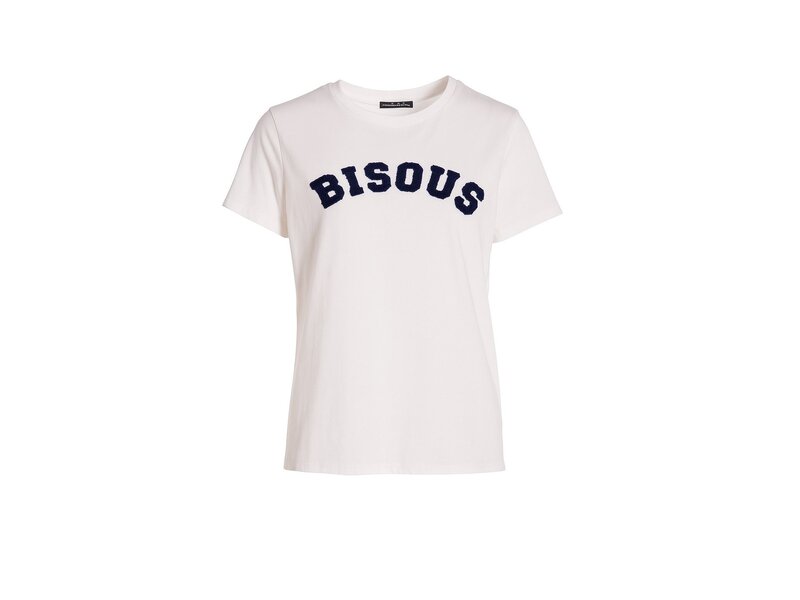 T-shirt Bisous - Roomwit + Donkerblauw