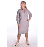Gebreide Jurk Zip - Taupe