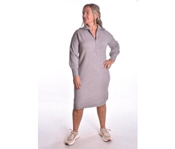 Gebreide Jurk Zip - Taupe
