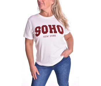 T-shirt SOHO - Bordeaux Tekst