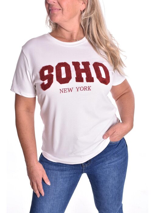 T-shirt SOHO - Bordeaux Tekst
