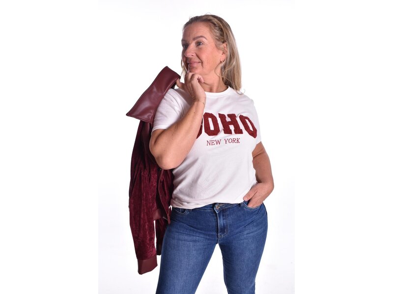 T-shirt SOHO - Bordeaux Tekst