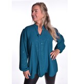 Top V-hals Glitter - Petrol