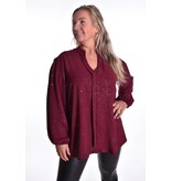 Top V-hals Glitter - Bordeaux