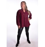 Top V-hals Glitter - Bordeaux