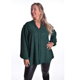 Top V-hals Glitter - Groen