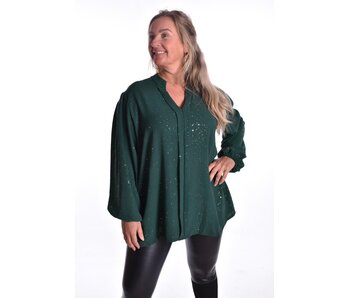 Top V-hals Glitter - Groen