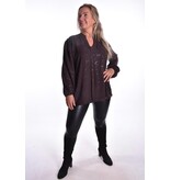 Top V-hals Glitter - Choco