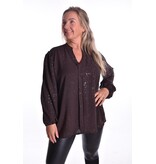 Top V-hals Glitter - Choco