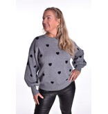 Trui Hartjes - Grijs/Zwart Trui Hartjes - Grijs/Zwart