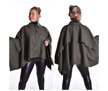Poncho Elle - Olijfgroen