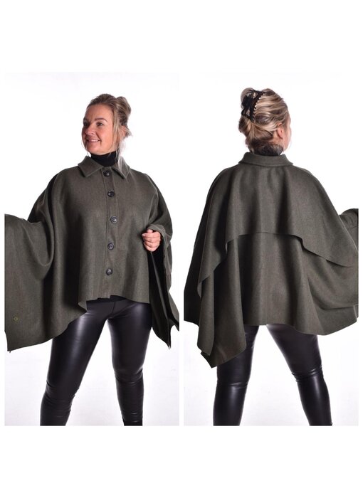 Poncho Elle - Olijfgroen