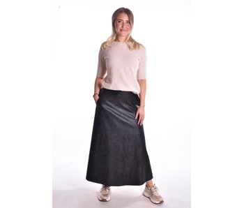 Leather Look Rok - Zwart