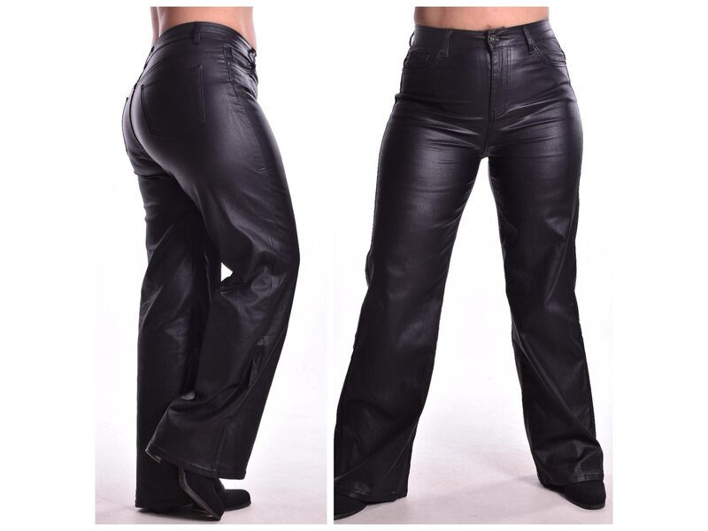 Goodies Leather Look Wide Leg Black (DJ2730-2731)