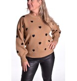 Trui Hartjes - Camel/Zwart