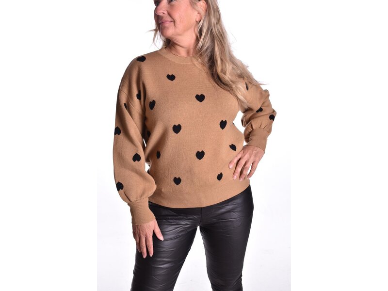 Trui Hartjes - Camel/Zwart